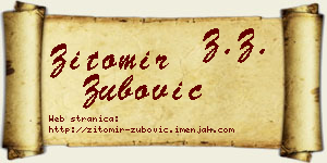 Žitomir Zubović vizit kartica